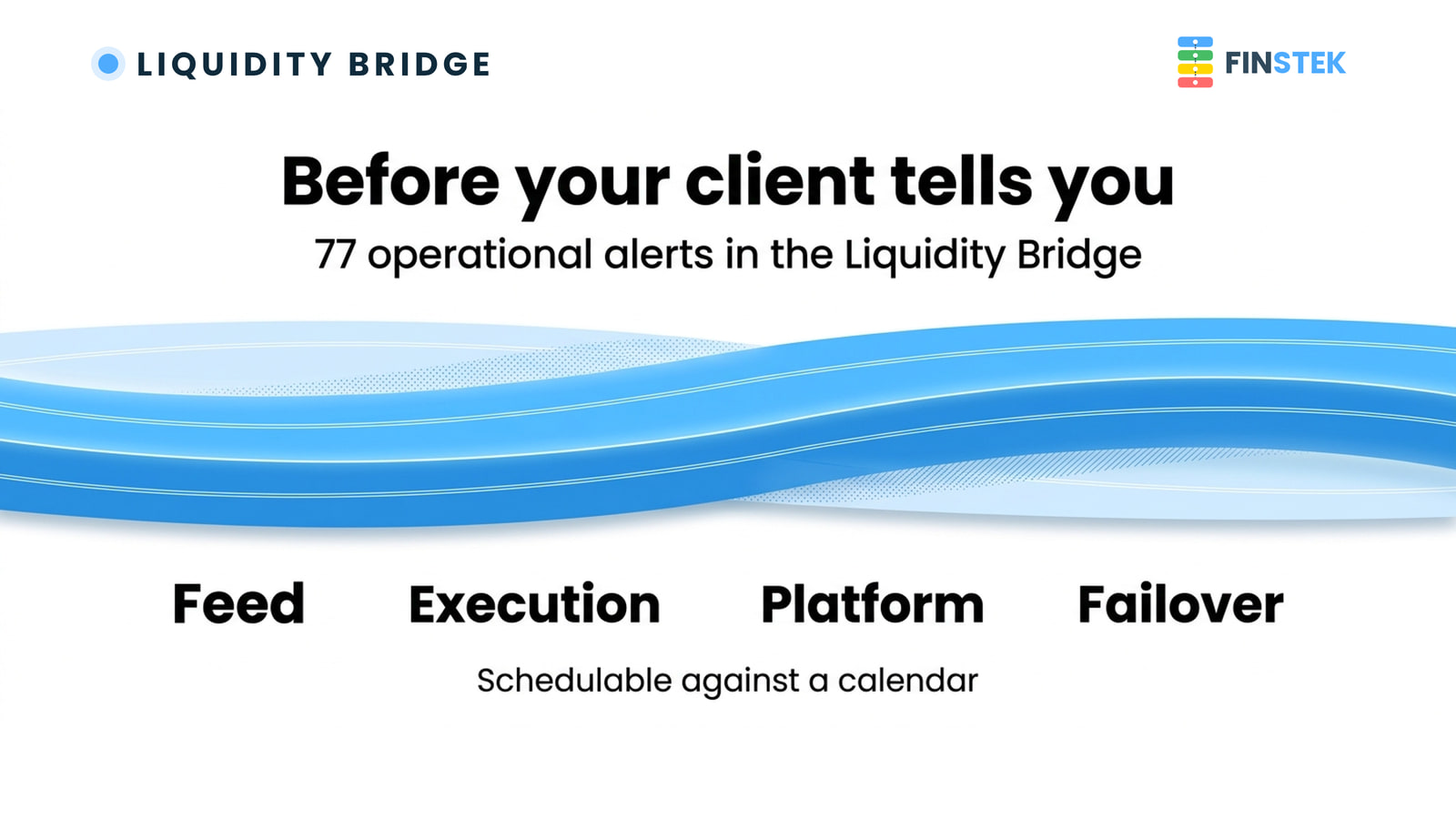 Before your client tells you. 77 operational alerts in the Liquidity Bridge